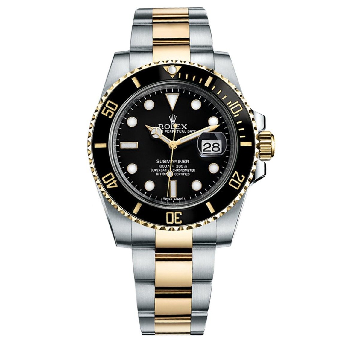 Rolex Submariner , Bi-metal Oyster, black Dial