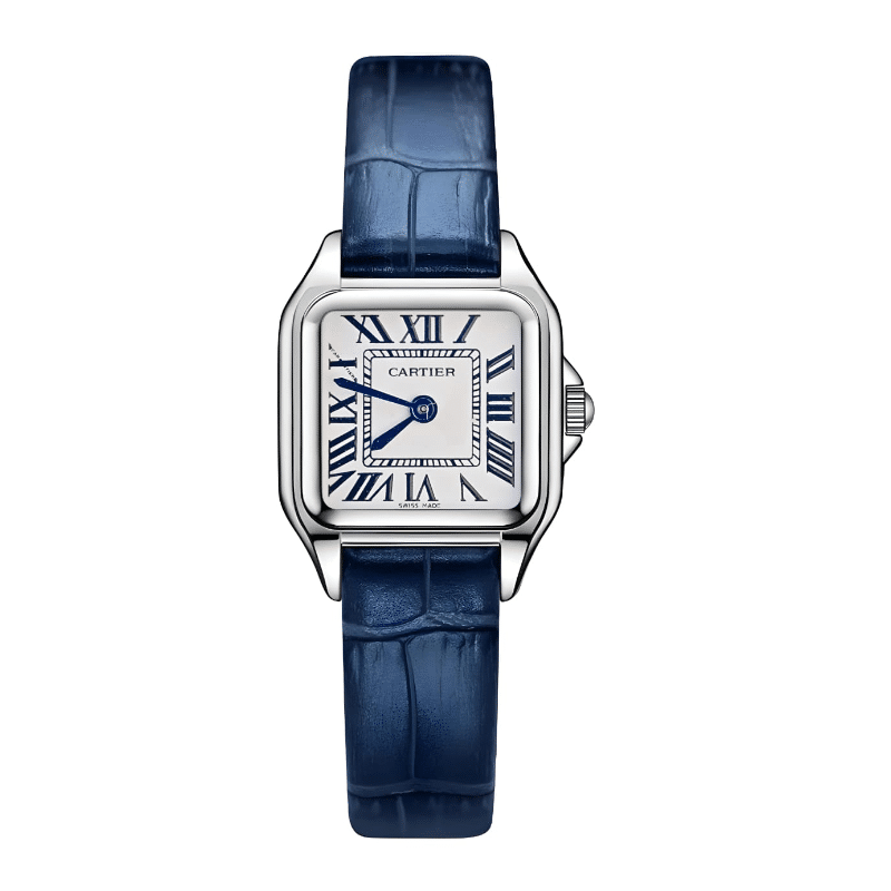 Cartier Santos Dumont Silver ceinture Bleue