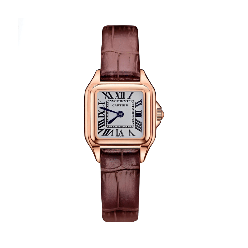 Cartier Santos Dumont Rose Gold ceinture Brun