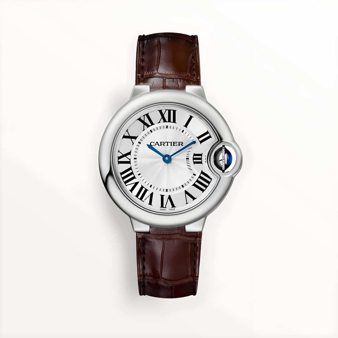 Montre Ballon Bleu de Cartier en cuir Marron
