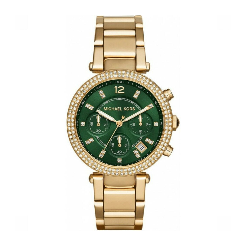 Michael Kors Parker – Doré avec Cadran Vert Émeraude
